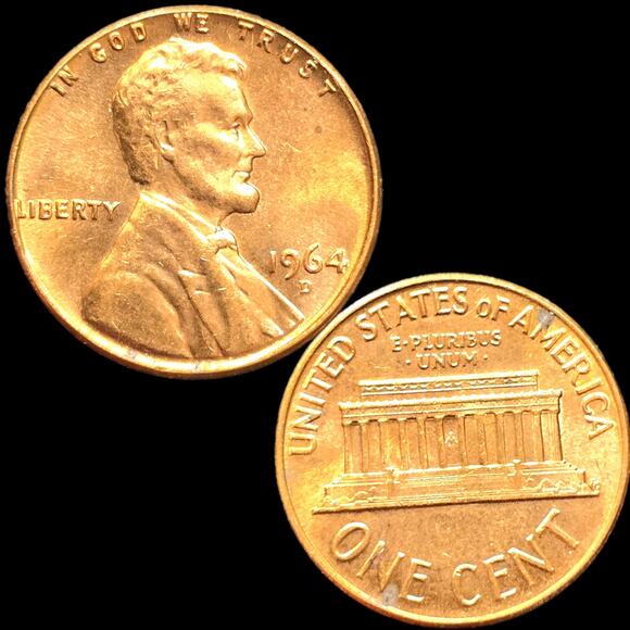 Mirrored Proof Like Double Die 1964D Lincoln Memorial Cent Penny Error Coin READ - Picture 1 of 9